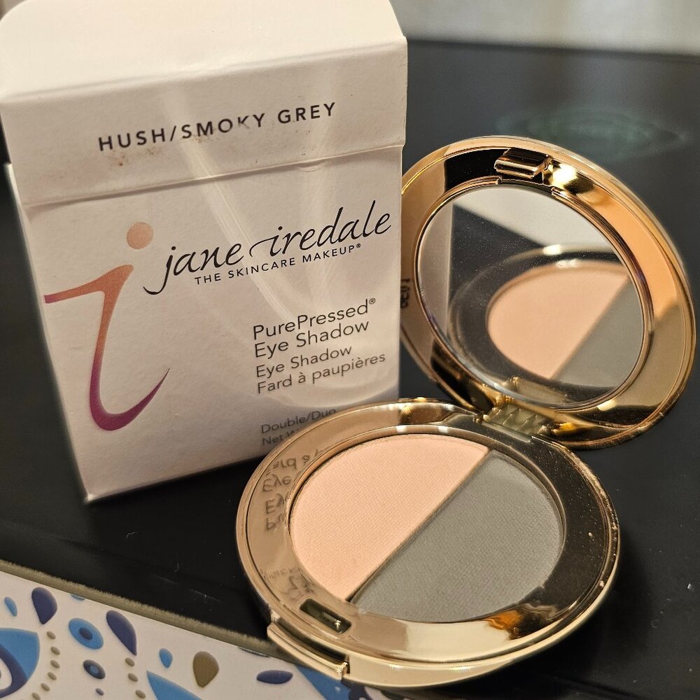 Jane Iredale Pressed Duo Eyeshadow - Hush/SmokyGrey